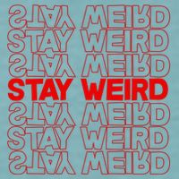 Stay Weird Text Pattern Sueded Cloud Jersey T-Shirt
