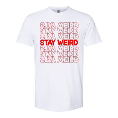 Stay Weird Text Pattern Softstyle® CVC T-Shirt