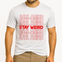 Stay Weird Text Pattern Performance Shirt