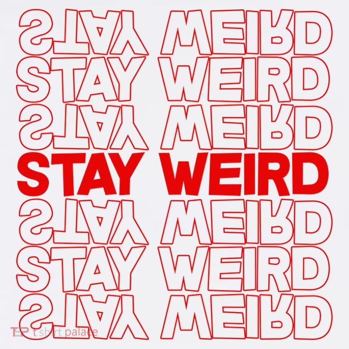 Stay Weird Text Pattern Performance Shirt
