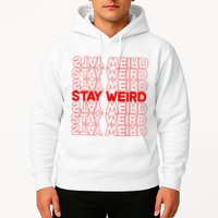 Stay Weird Text Pattern Hoodie