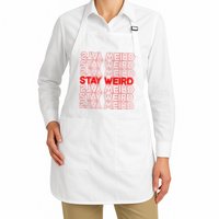 Stay Weird Text Pattern Apron