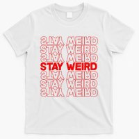 Stay Weird Text Pattern T-Shirt