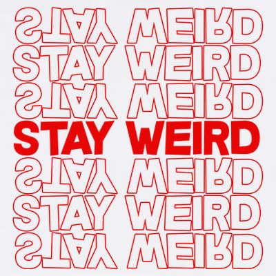 Stay Weird Text Pattern T-Shirt