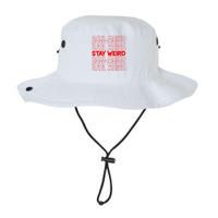 Stay Weird Text Pattern Bucket Hat