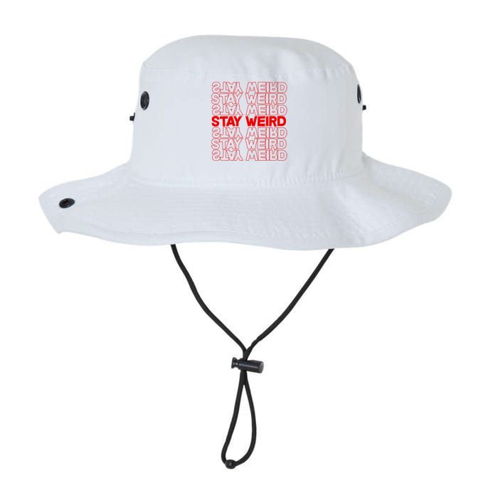 Stay Weird Text Pattern Bucket Hat