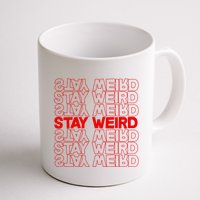 Stay Weird Text Pattern Mug