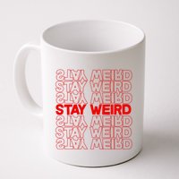 Stay Weird Text Pattern Mug