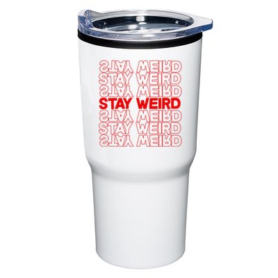 Stay Weird Text Pattern Tumbler