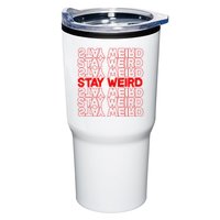 Stay Weird Text Pattern Tumbler