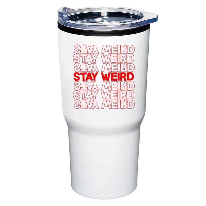 Stay Weird Text Pattern Tumbler