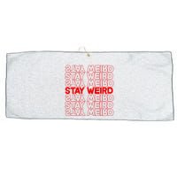Stay Weird Text Pattern Large Microfiber Waffle Golf Towel