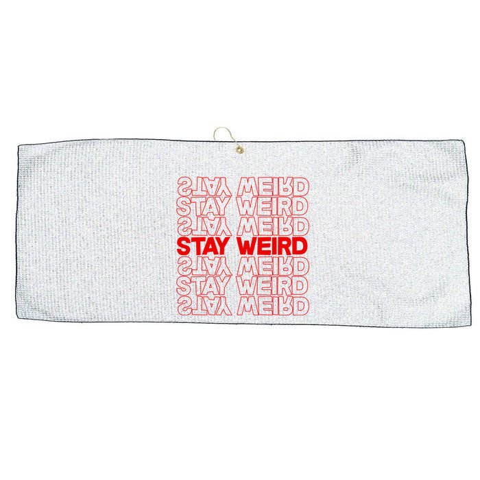 Stay Weird Text Pattern Large Microfiber Waffle Golf Towel