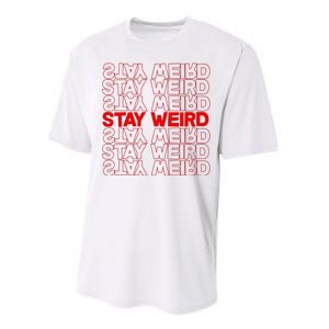 Stay Weird Text Pattern Performance Sprint T-Shirt