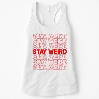 Stay Weird Text Pattern Womens Tank Top