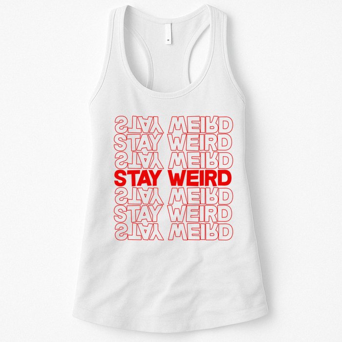 Stay Weird Text Pattern Womens Tank Top