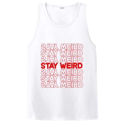 Stay Weird Text Pattern PosiCharge Competitor Tank