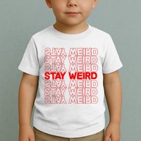 Stay Weird Text Pattern Toddler T-Shirt
