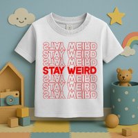 Stay Weird Text Pattern Toddler T-Shirt