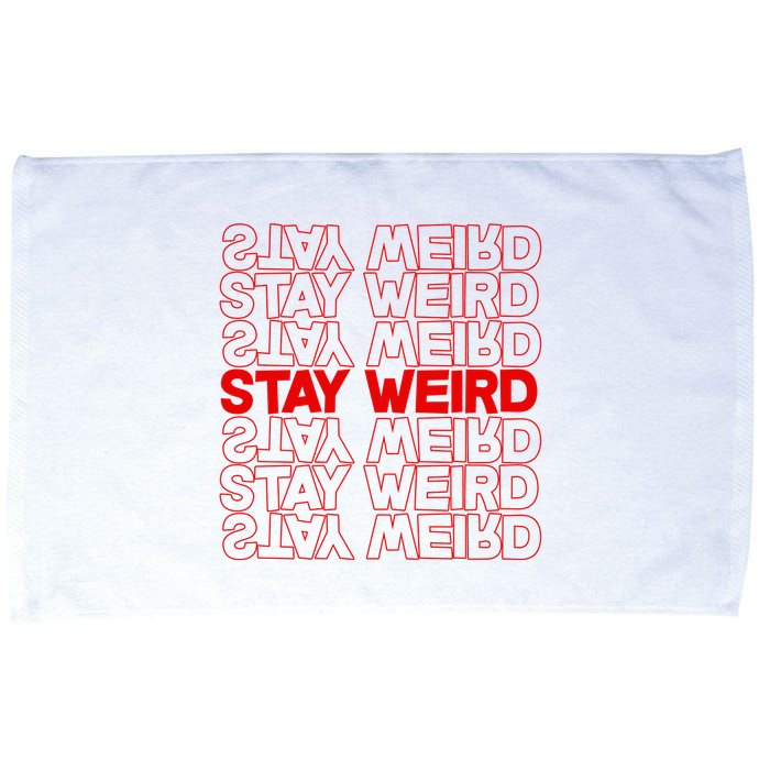 Stay Weird Text Pattern Microfiber Hand Towel