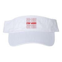 Stay Weird Text Pattern Valucap Bio-Washed Visor