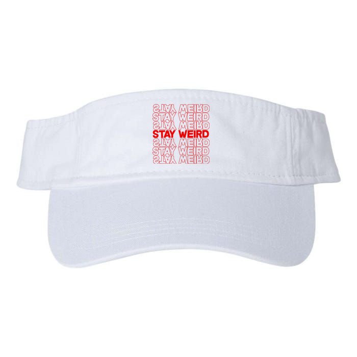 Stay Weird Text Pattern Valucap Bio-Washed Visor