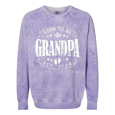 Soon To Be Grandpa 2024 Grandparents Baby Announcement Colorblast Crewneck Sweatshirt