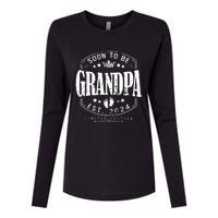 Soon To Be Grandpa 2024 Grandparents Baby Announcement Womens Cotton Relaxed Long Sleeve T-Shirt