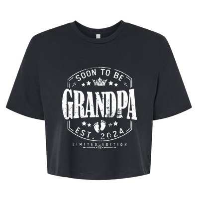 Soon To Be Grandpa 2024 Grandparents Baby Announcement Bella+Canvas Jersey Crop Tee