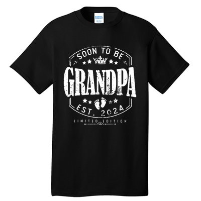 Soon To Be Grandpa 2024 Grandparents Baby Announcement Tall T-Shirt