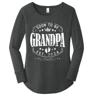 Soon To Be Grandpa 2024 Grandparents Baby Announcement Women's Perfect Tri Tunic Long Sleeve Shirt