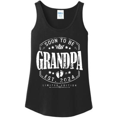 Soon To Be Grandpa 2024 Grandparents Baby Announcement Ladies Essential Tank