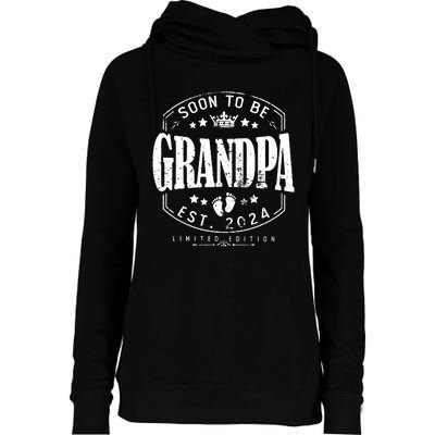 Soon To Be Grandpa 2024 Grandparents Baby Announcement Womens Funnel Neck Pullover Hood