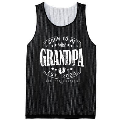 Soon To Be Grandpa 2024 Grandparents Baby Announcement Mesh Reversible Basketball Jersey Tank