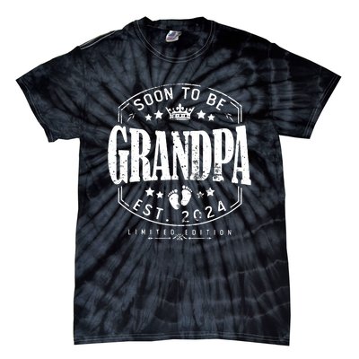 Soon To Be Grandpa 2024 Grandparents Baby Announcement Tie-Dye T-Shirt