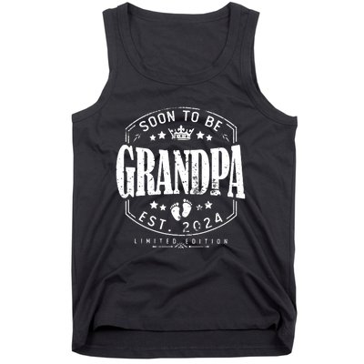 Soon To Be Grandpa 2024 Grandparents Baby Announcement Tank Top