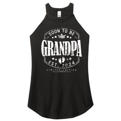 Soon To Be Grandpa 2024 Grandparents Baby Announcement Women's Perfect Tri Rocker Tank