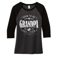 Soon To Be Grandpa 2024 Grandparents Baby Announcement Women's Tri-Blend 3/4-Sleeve Raglan Shirt