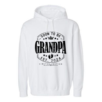 Soon To Be Grandpa 2024 Grandparents Baby Announcement Garment-Dyed Fleece Hoodie