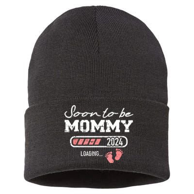 Soon To Be Mommy 2024 Loading Bar Sustainable Knit Beanie