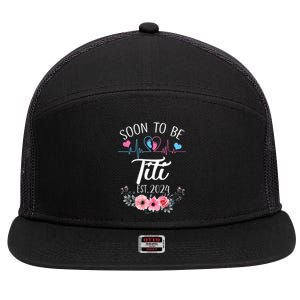 Soon To Be Titi 2024 First Time Pregnancy Announcement 7 Panel Mesh Trucker Snapback Hat