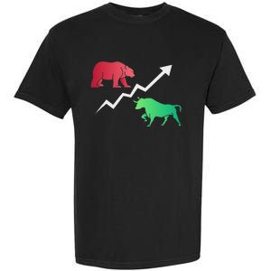 Stock Trading Bull And Bear Day Trader Stock Investor Garment-Dyed Heavyweight T-Shirt