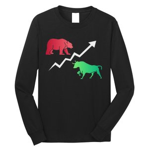 Stock Trading Bull And Bear Day Trader Stock Investor Long Sleeve Shirt