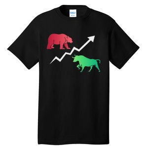 Stock Trading Bull And Bear Day Trader Stock Investor Tall T-Shirt