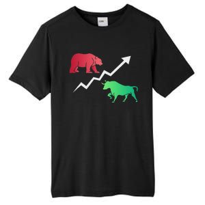 Stock Trading Bull And Bear Day Trader Stock Investor Tall Fusion ChromaSoft Performance T-Shirt