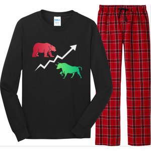 Stock Trading Bull And Bear Day Trader Stock Investor Long Sleeve Pajama Set