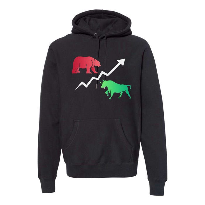 Stock Trading Bull And Bear Day Trader Stock Investor Premium Hoodie