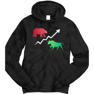 Stock Trading Bull And Bear Day Trader Stock Investor Tie Dye Hoodie