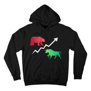 Stock Trading Bull And Bear Day Trader Stock Investor Tall Hoodie