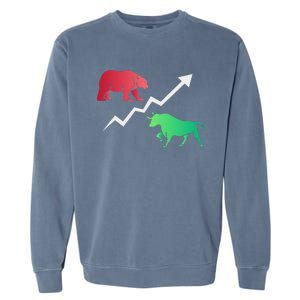 Stock Trading Bull And Bear Day Trader Stock Investor Garment-Dyed Sweatshirt